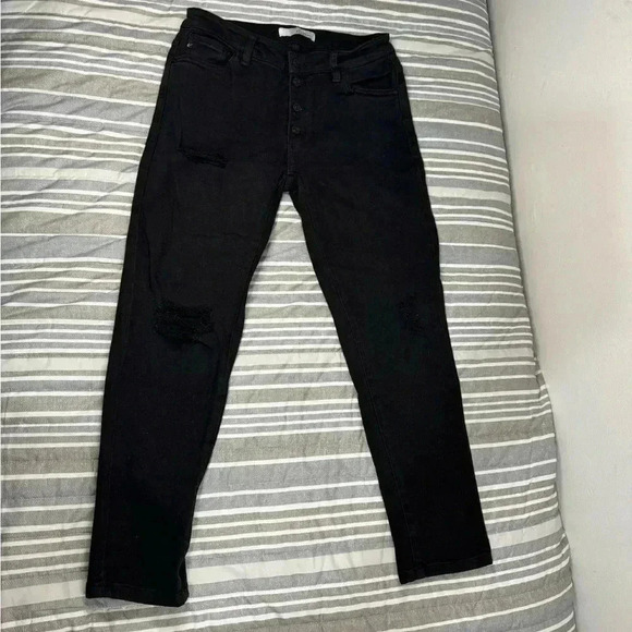 KanCan Black Jeans with holes. Button fly. - Picture 2 of 10